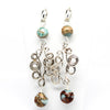 Dainty Argentium Silver Swirl Earrings With Snakeskin Jasper Earrings