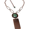 African Turquoise and Copper Pendant Necklace Necklaces