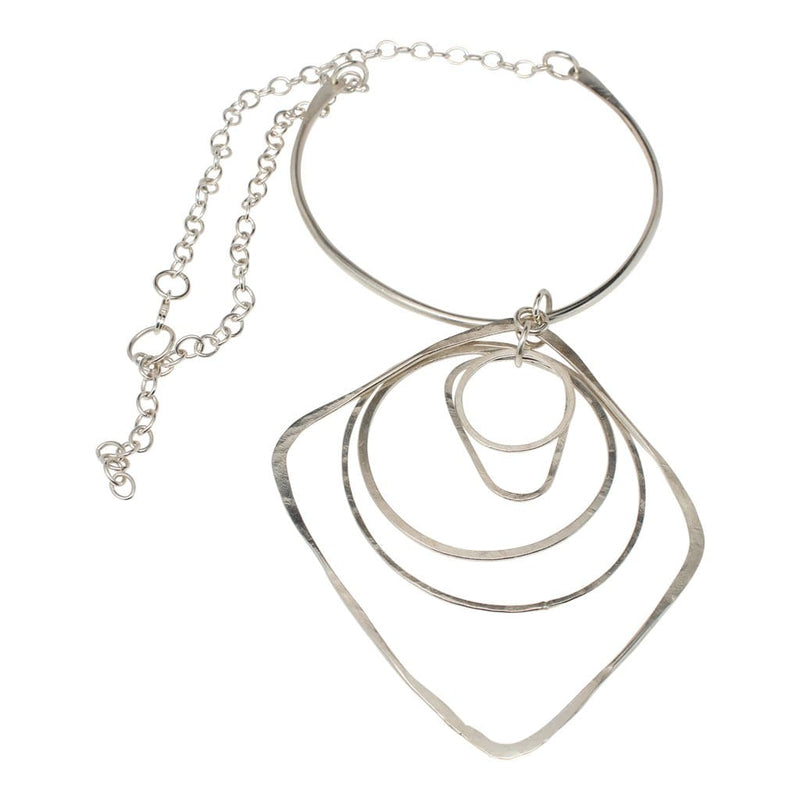 Argentium Silver Long Statement Necklace