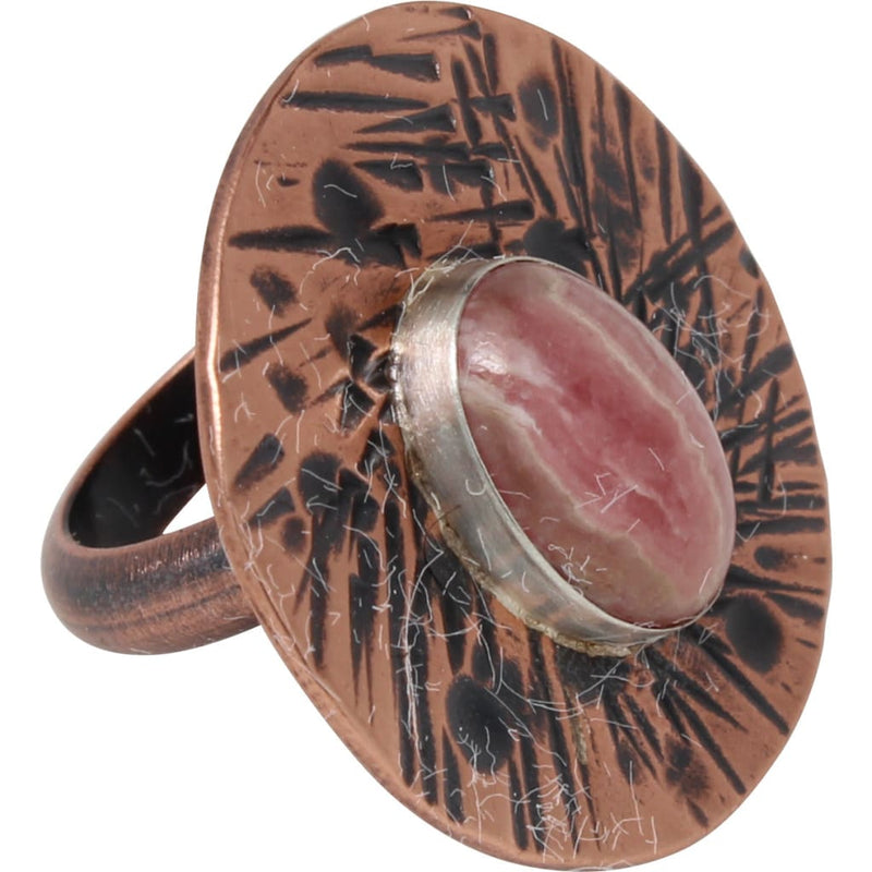 Copper and Rhodochrosite Cocktail Ring Rings