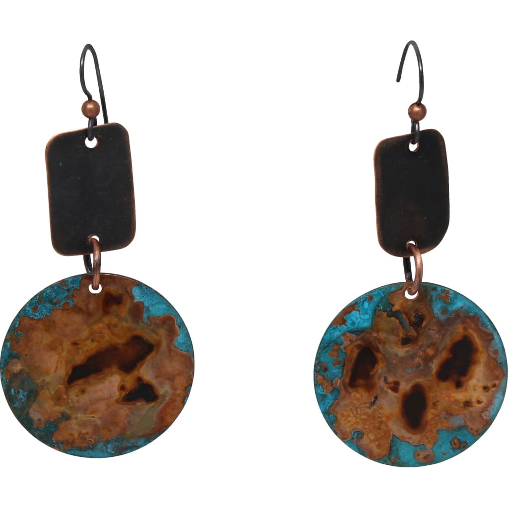 Fiyah Dangling Plates Copper Earrings Earrings