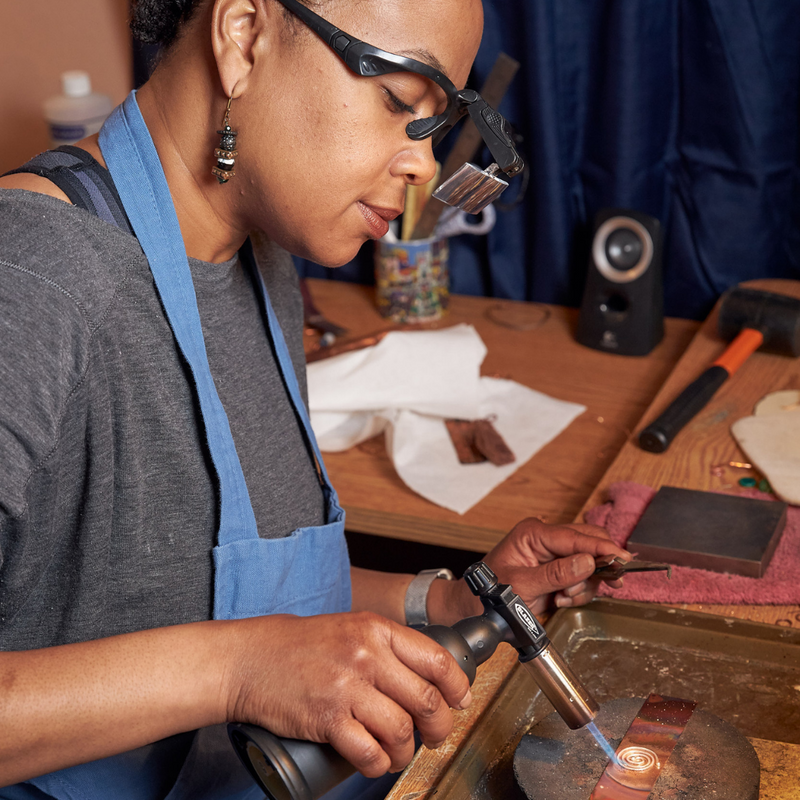 Learn more about Junebug Jewelry Designs and designer Dawn Grady's vision and process for creating Copper and Argentium Silver wearable art jewelry.