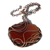 Amber Agate Copper Pendant Necklace Necklaces Junebug Jewelry Designs