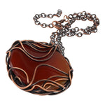 Amber Agate Copper Pendant Necklace Necklaces Junebug Jewelry Designs