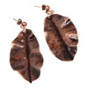 Antiqued Copper Leaf Earrings Earrings