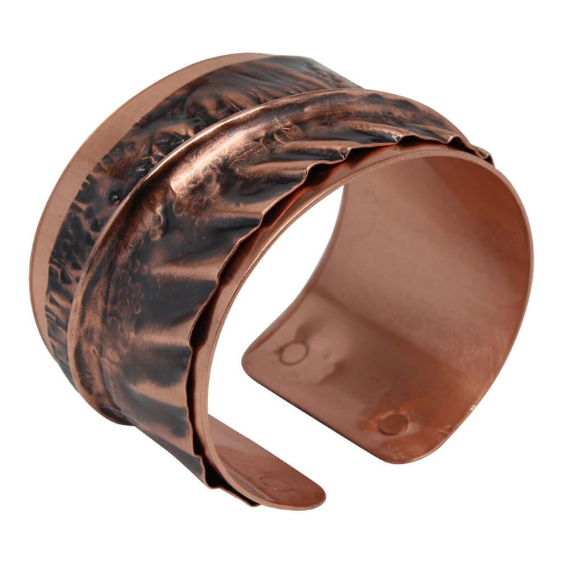 Antiqued Cross-Fold Copper Cuff Bracelet Bracelets