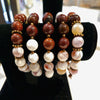 Apple Jasper and Porcelain Jasper Gemstone Beaded Bracelet Bracelets