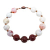 Apple Jasper and Porcelain Jasper Gemstone Beaded Bracelet Round Spacer / Small 6.5’’ Bracelets