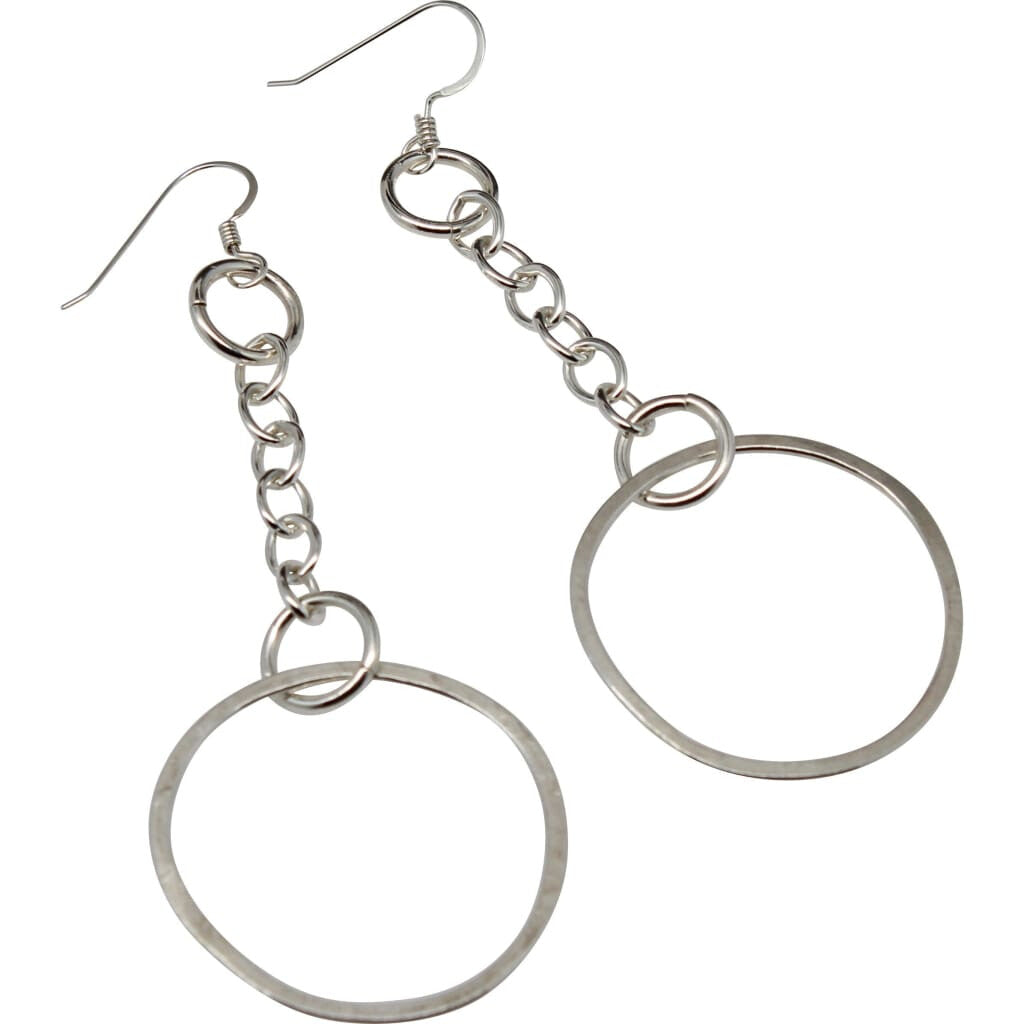 Argentium Chain Hoop Dangle Earrings Earrings