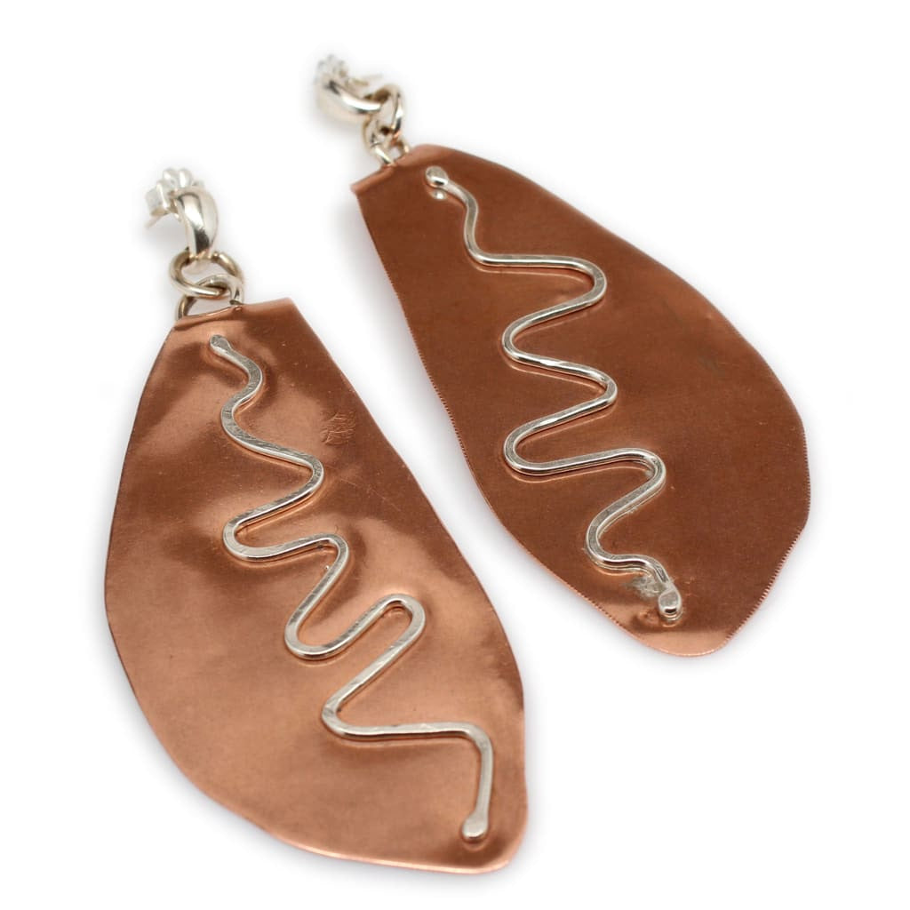 Argentium Silver Infused Copper Statement Earrings Earrings