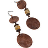 Bohemian Etched Copper Dangle Earrings with Citrine Accents Earrings