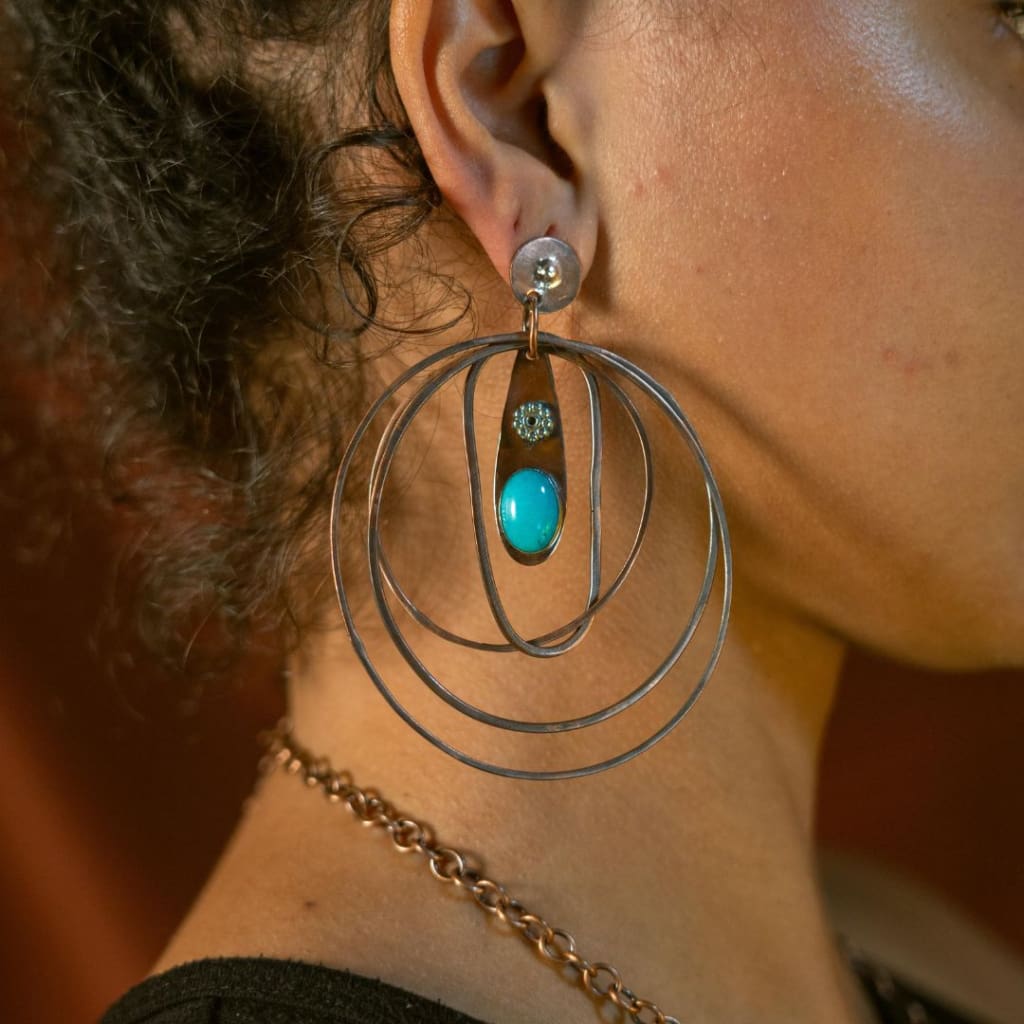 Copper Amazonite Multi-Hoop Earrings Earrings