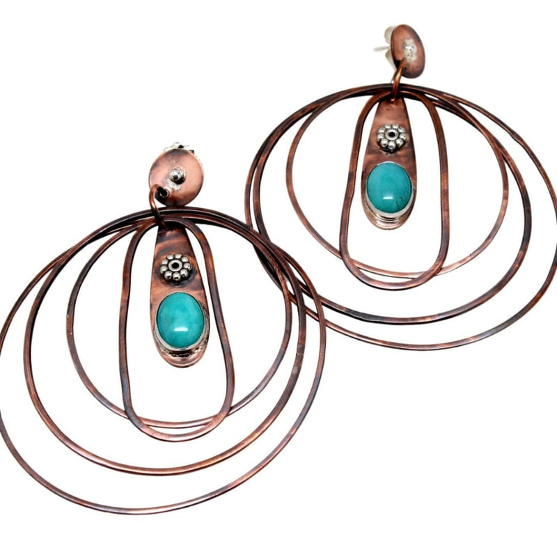 Copper Amazonite Multi-Hoop Earrings Earrings