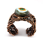Copper And Kazuri Scribble Wire Cuff Bracelet Bracelets