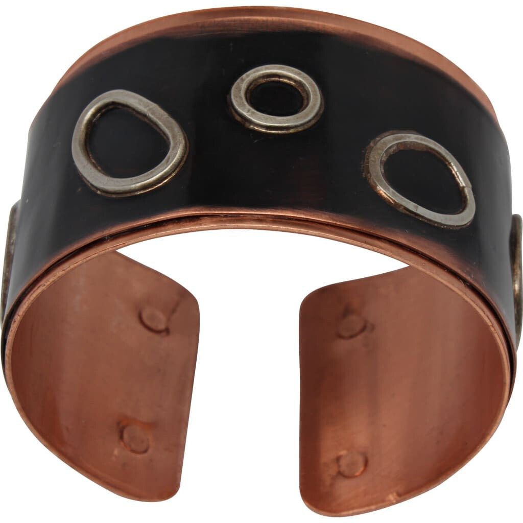 Copper And Silver Circles Drama Cuff Bracelet Bracelets