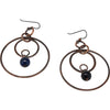 Copper Fancy Hoops With Dumortierite Accents Earrings