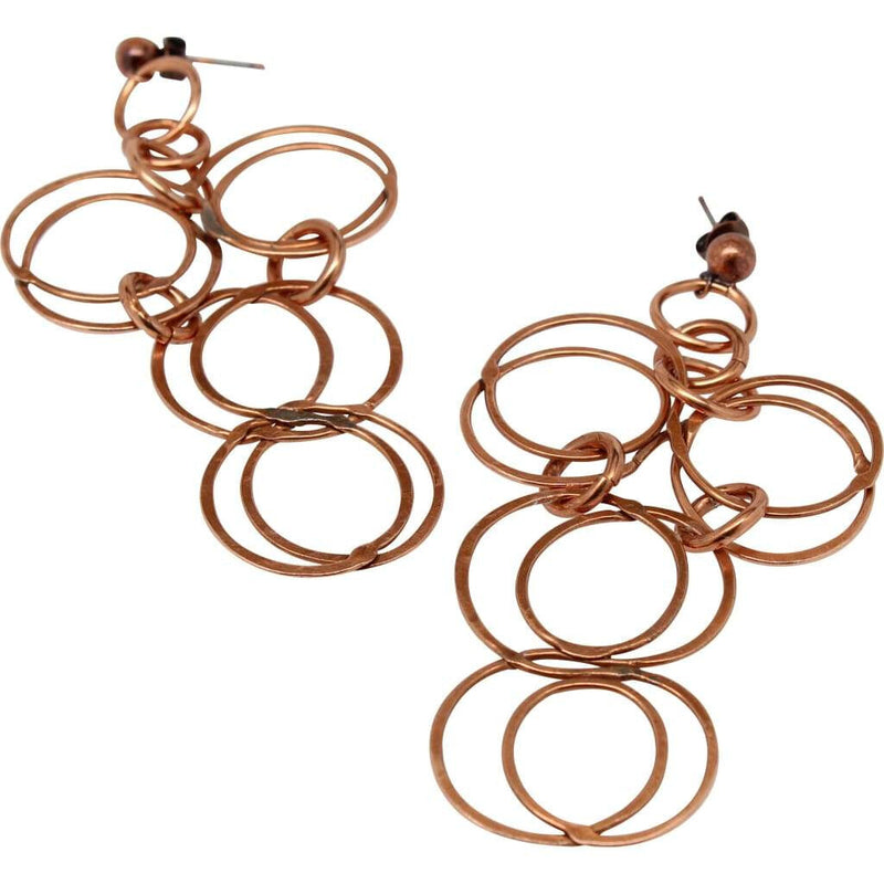 Double Infinity Copper Earrings