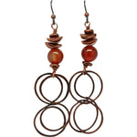 Double Infinity Copper And Carnelian Dangle Earrings Earrings