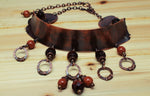 Funky Tiger’s Eye Goldstone and Copper Choker Necklace Necklaces