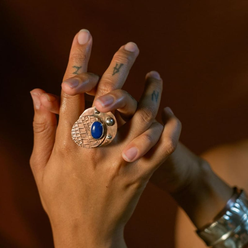 Lapis Magnificence Large Cocktail Ring Rings