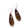 Mixed Metal Copper and Argentium Teardrop Earrings with Tiger’s Eye Accents Earrings