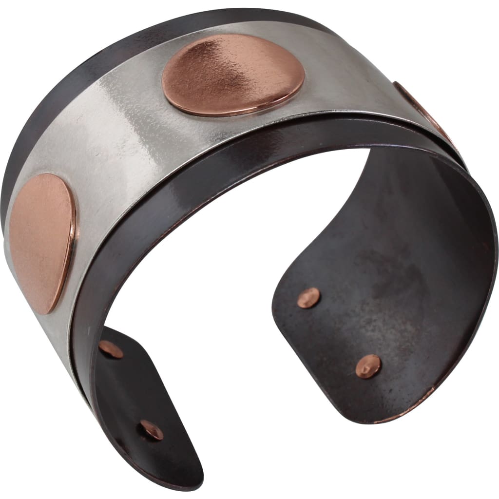 Mixed Metal Copper Dots Cuff Bracelet Bracelets