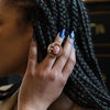 Mixed Metal Rhodochrosite Cocktail Ring Rings