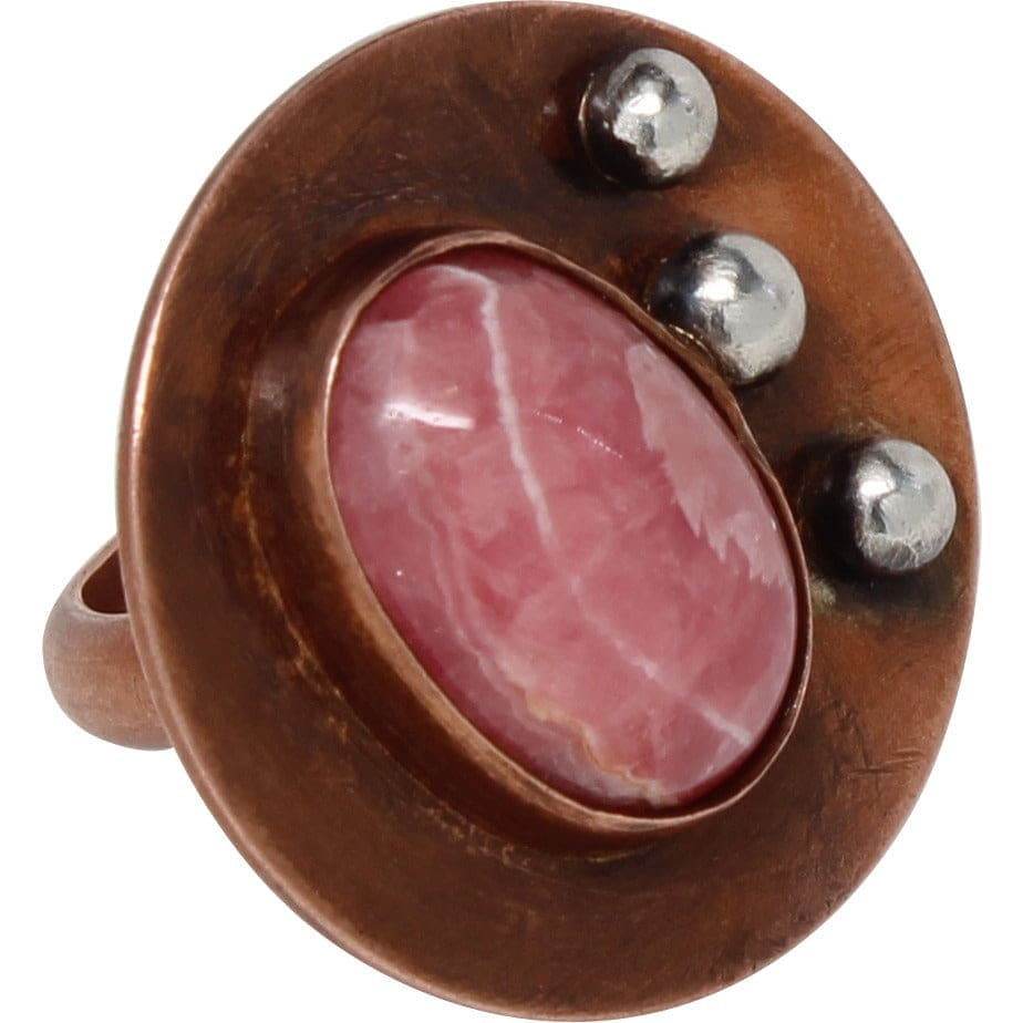 Mixed Metal Rhodochrosite Cocktail Ring Rings