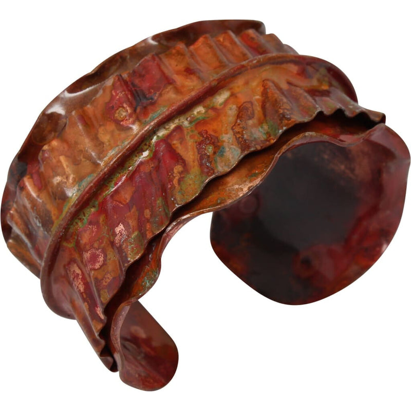 Molded Fiyah Copper Cuff Bracelet Bracelets