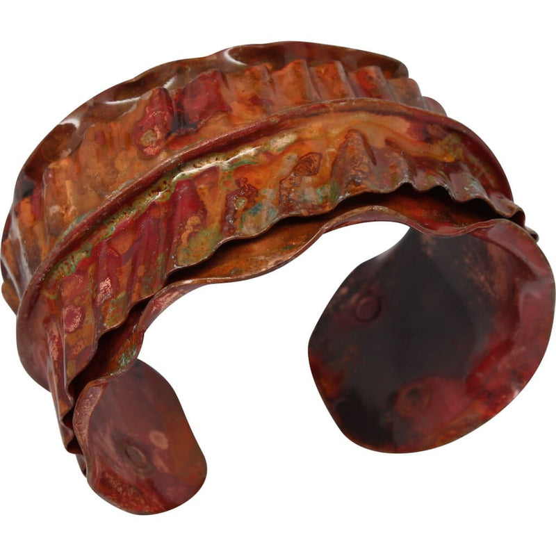 Molded Fiyah Copper Cuff Bracelet Bracelets