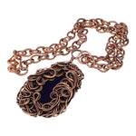 Navy Blue Copper Lady Pendant Necklace Necklaces