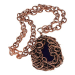 Navy Blue Copper Lady Pendant Necklace Necklaces