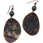 Silver Splatters Copper Dangle Earrings With Hematite Accents Earrings