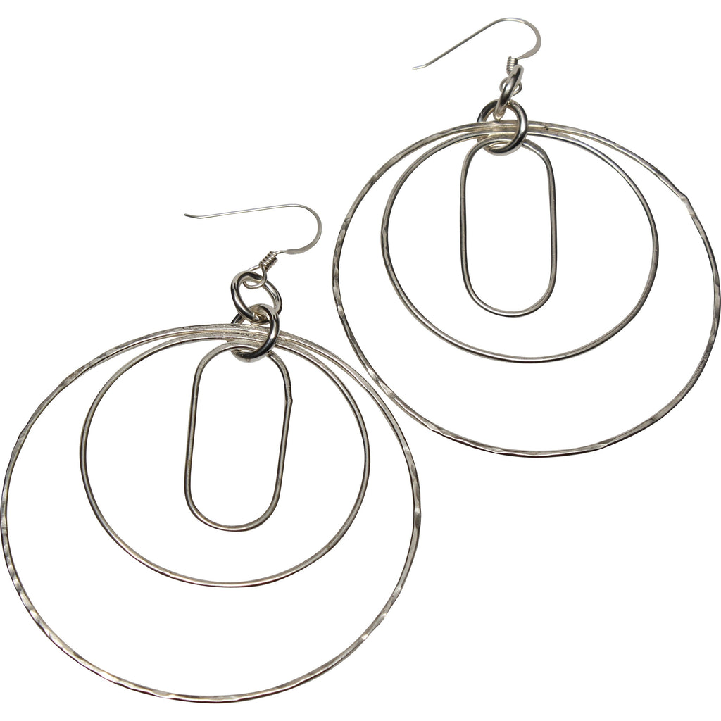 Some Funky Silver Hoop Earrings Earrings