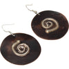 Simple Copper Earrings With Argentium Silver Swirl Accents Earrings