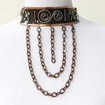 Winter Comes Again Copper And Silver Choker Statement Necklace Necklaces