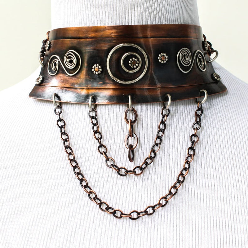 Winter Is Coming Again Copper And Silver Choker Necklace Necklaces