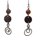 A Goal-Oriented Journey Copper Dangle Earrings - Large Clip On Earring Earrings