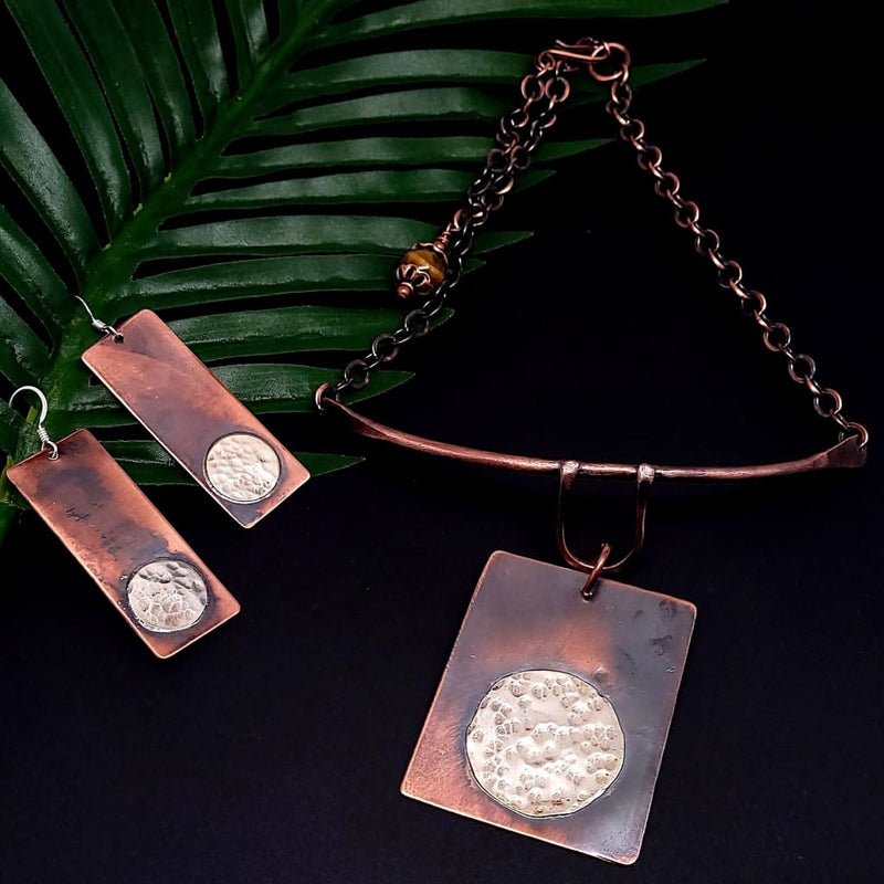Beauty Marks Copper and Silver Choker Necklace Necklaces
