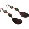 Copper and African Turquoise Semi-Precious Gemstone Earrings Earrings