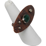 Copper and Malachite Large Statement Ring Rings