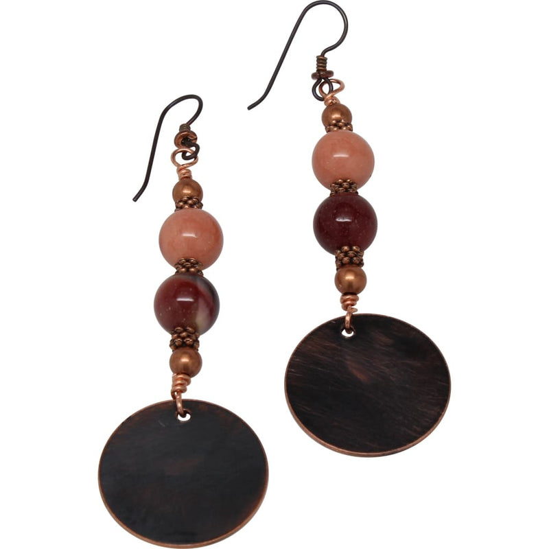 Copper and Mookaite Jasper Dangle Earrings Earrings