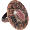 Copper and Rhodochrosite Cocktail Ring Rings