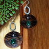 Copper Argentium Silver and Malachite Dangle Earrings Earrings
