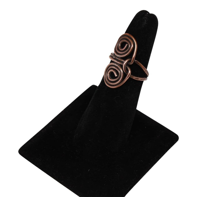 Copper Double Spiral Ring Rings