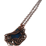 Copper Pendant Necklace with Blue Brazilian Agate by Junebug Jewelry Designs
