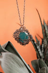 Copper Wrapped Green Brazilian Agate Pendant Neckace Necklaces
