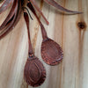 Etched Copper Long Dangle Teardrop Earrings by Junebug Jewelry Designs