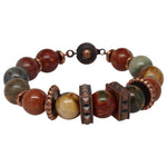 Red Creek Jasper And Goldstone Beaded Semi-Precious Gemstone Bracelet Bracelets