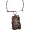Golden Brazilian Agate Copper Pendant Necklace Necklaces